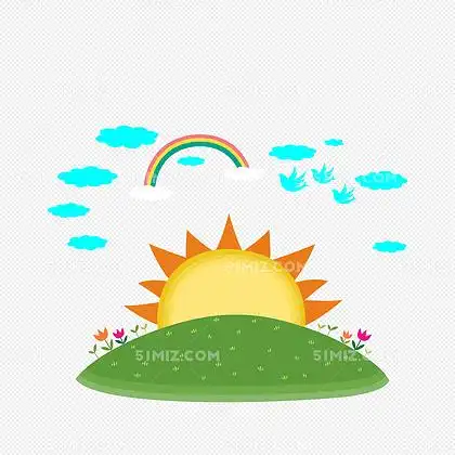 卡通日出矢量图