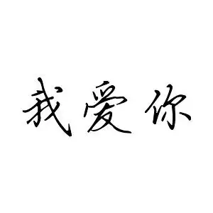 我想要一张图片,白色背景,黑色字体,字是:我爱你