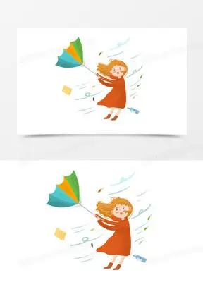 刮风的图片卡通可爱