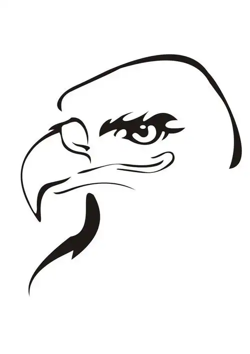 鹰的头,老鹰在白色背景上的黑色剪影