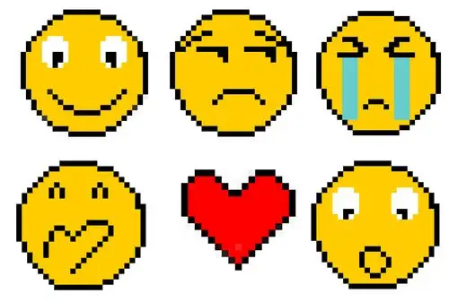 模仿emoji的像素画|动漫|网络表情|天上挂着一轮月 - 临摹作品 - 站酷