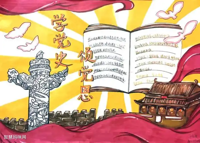 雪百年党史与国家情怀手抄报党史国史手抄报