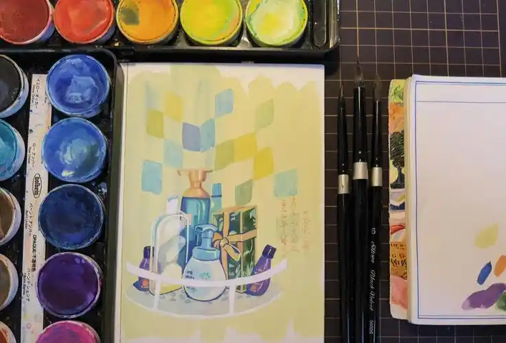 画照片浴室一角