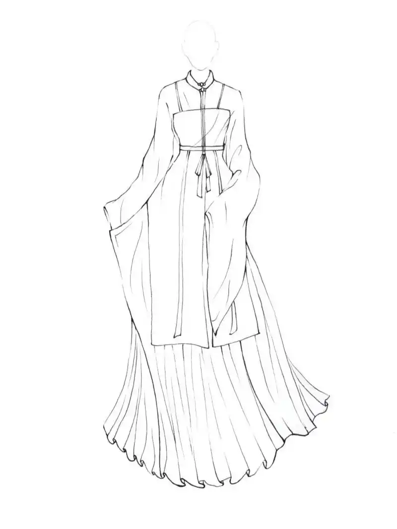 嗨,小伙伴们好,设计师小姐姐来啦 今天为大家画几稿手绘 汉服手稿 纯