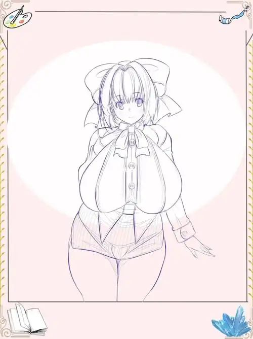 学用绘画基础法线稿动漫人物绘画练习素材