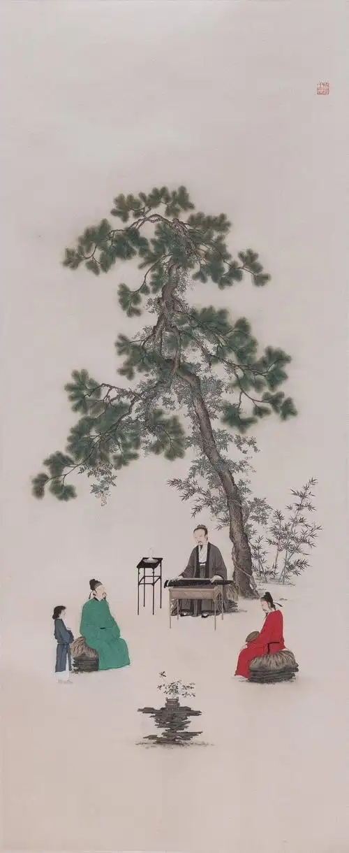 周文瑶-临宋《听琴图》