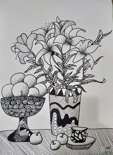 写生线描装饰画