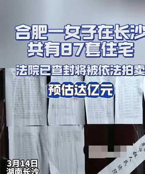 太猛了合肥房姐在长沙名下87套住宅被查封网友评论区炸了