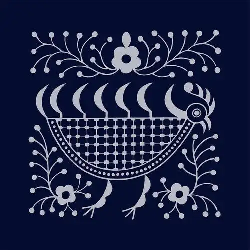 苗族蜡染的鸟和鱼图案设计,怡手作 - 皮小匠