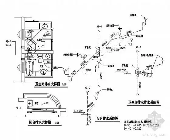 某样板房同层排水图
