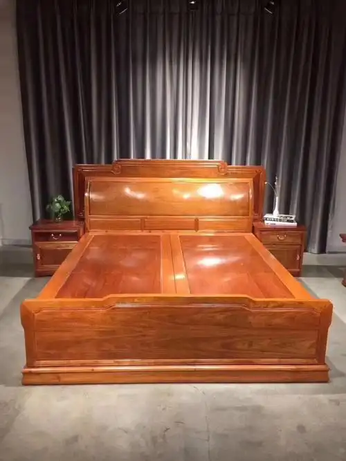 缅甸黄花梨红木家具明清古典缅甸花梨实木大床18米双人床缅花红木床