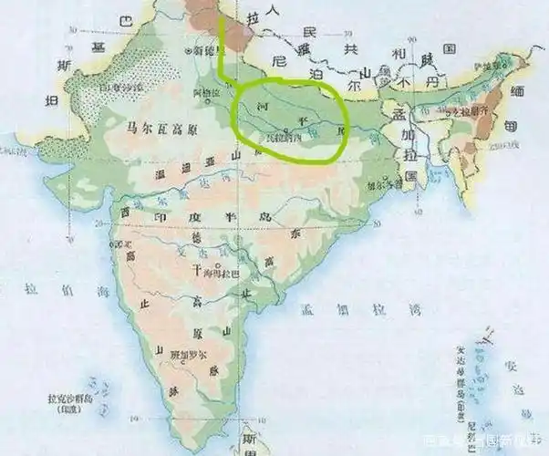 恒河平原位于喜马拉雅山脉山脚下