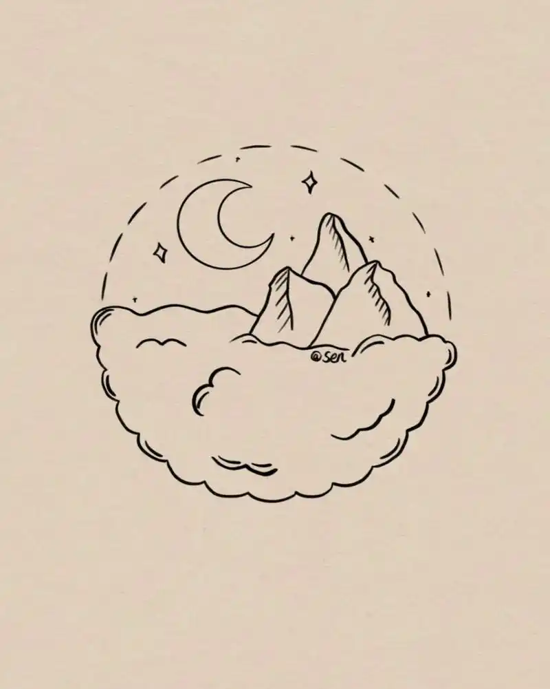 画一个算ins风的黑白小插画吧～ 临摹需艾特[亲吻] #画画# #简笔画