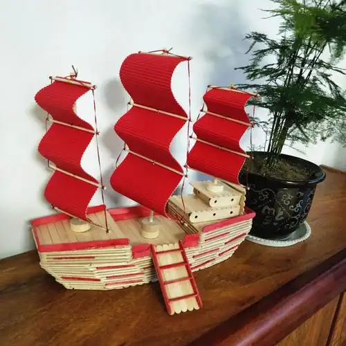 手工手工制制作雪糕diy轮船帆船模型材料儿童模型制作工具