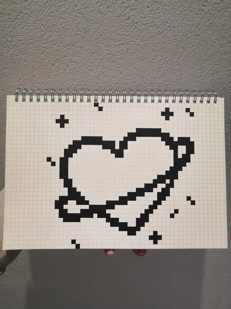 像素画:爱心星球92.#心动 #像素画 #网格画  - 抖音
