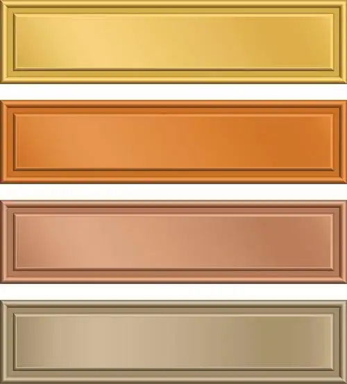 青铜和黄金空白金属牌匾插画下载