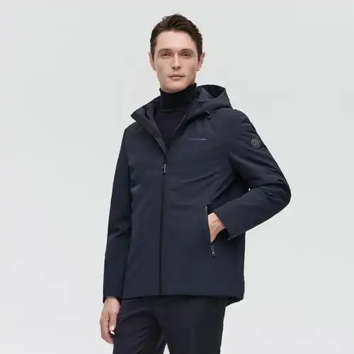 波司登鹅绒羽绒服男短款款轻薄无痕压胶商务连帽羽绒服