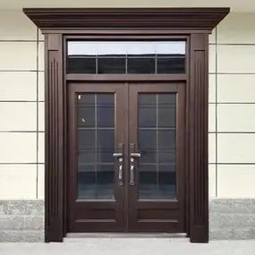 别墅大门防盗客厅入户堂屋家用乡村农村锌合金双开门自建房进户门