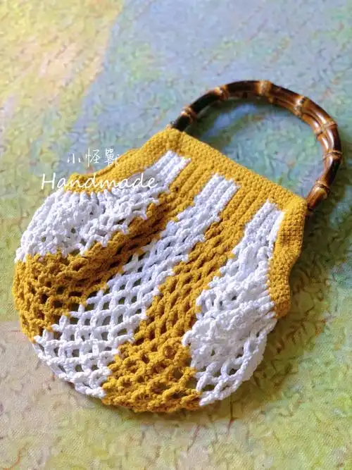 钩针夏日复古网兜包附简单文字图解