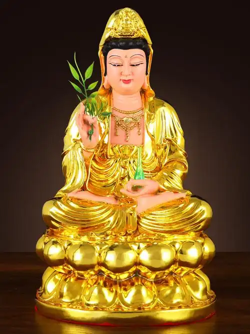 观音佛像供奉家用居家南海坐莲送子观世音菩萨神像摆件保平安