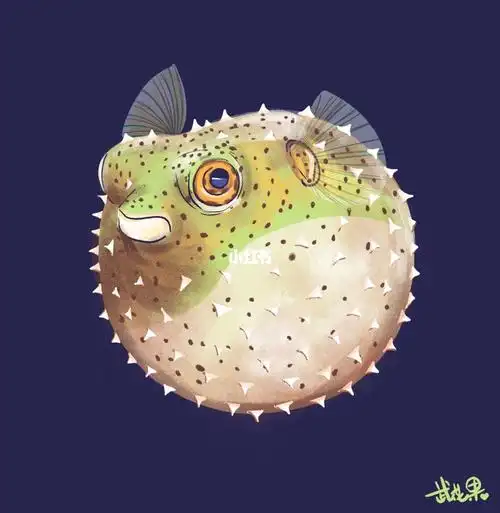 画了一只小刺豚