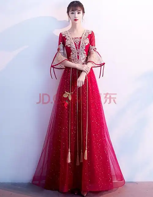 诺丽缇新娘敬酒服2021新款酒红色中国风秀禾孕妇结婚衣服晚礼服女小