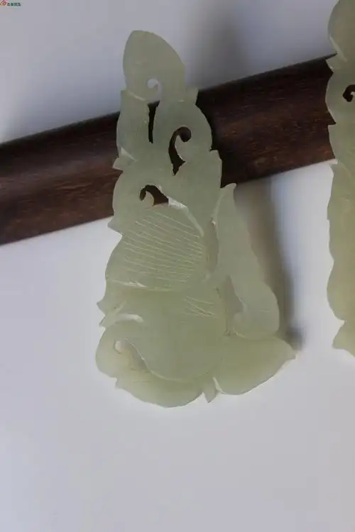 【和田青白玉拉丝工帽花一对 】 - 金银玉器 - 古泉社区
