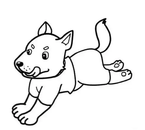 怎么画奔跑的小狗_简笔画 - 搜图案网