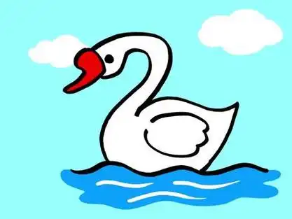 简单易学的简笔画:一分钟画一只大白鹅,孩子一定学得会 #简笔画