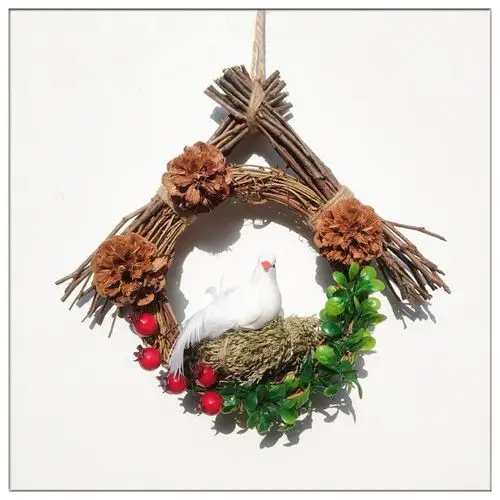 手工干树枝墙上挂件幼儿园环创饰品墙面装饰空中创意吊饰diy壁饰 创意