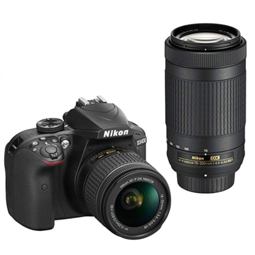 史低价!nikon d3400 aps-c 单反   18-55mm & 70-300mm 镜头