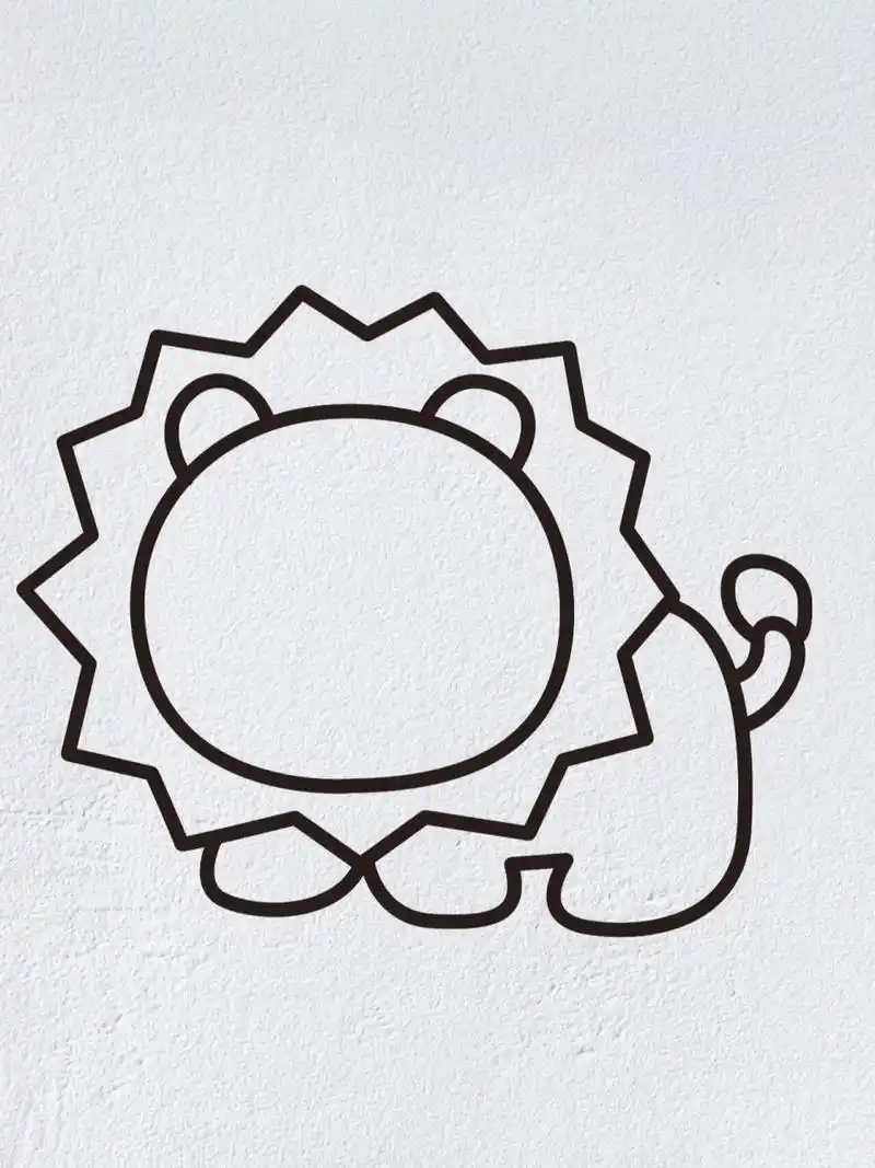 动物简笔画之可爱的小狮子(内附过程图)