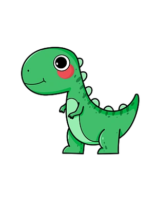 霸王龙恐龙卡通可爱图案装饰小动物绿色