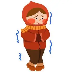 天气转凉哆嗦女孩表情