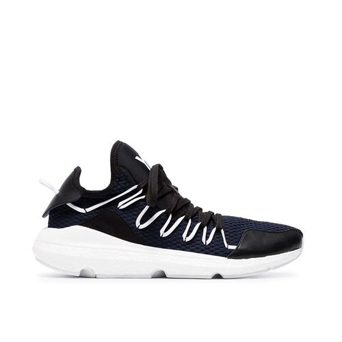 y3山本耀司男士网布系带蓝色厚底运动跑鞋跑步鞋