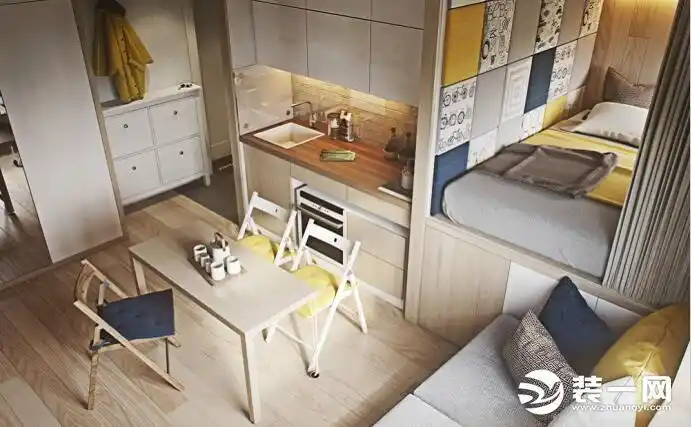 麻雀虽小五脏俱全江门25平米超小户型装修案例效果图