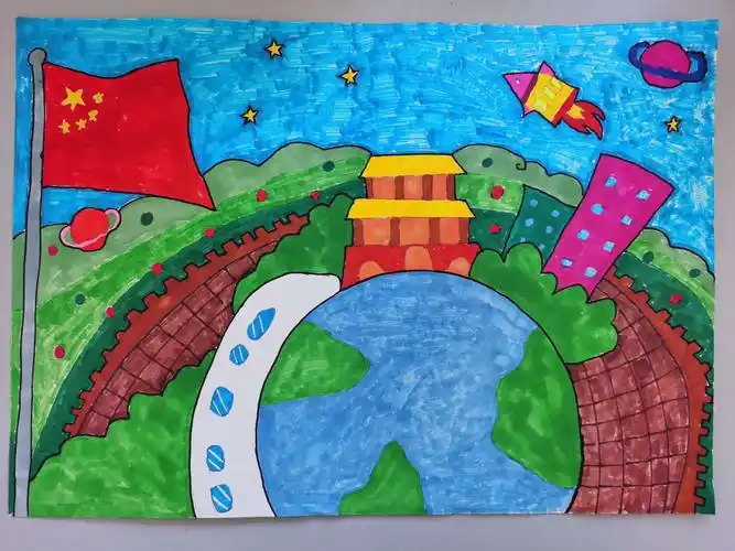 妙笔抒情怀——泗洪县实验小学开展"美丽中国,我是行动者"青少年绘画