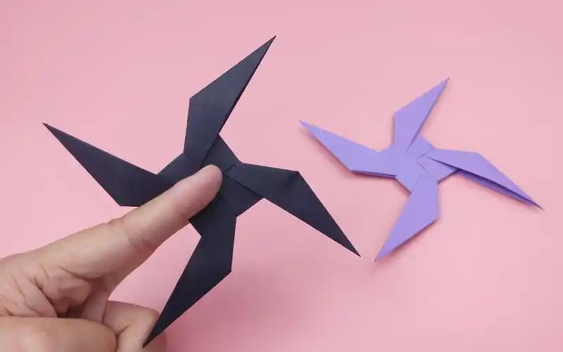 小孩玩具不用买,教你折纸帅气的忍者飞镖,简单又好玩