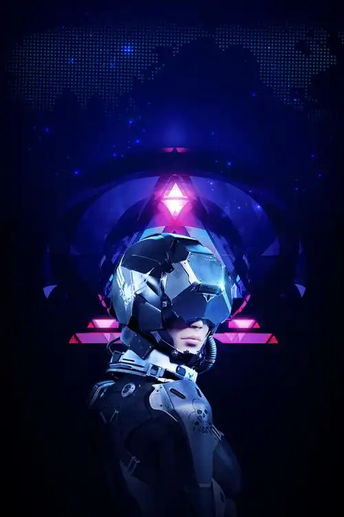 蓝色科幻人工智能科技展示海报