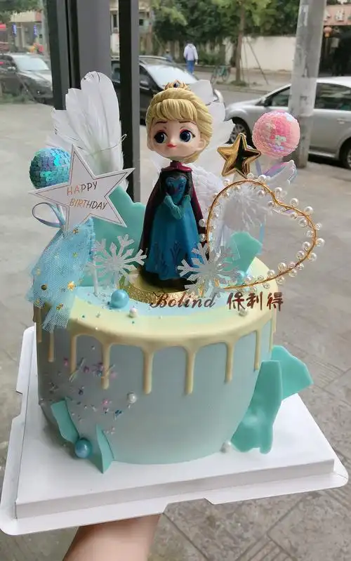 网红蛋糕冰雪奇缘艾莎公主儿童生日蛋糕长沙同城新鲜蛋糕