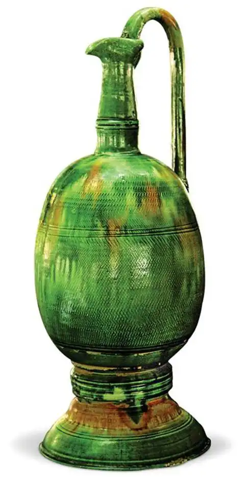 定窑三彩凤首壶