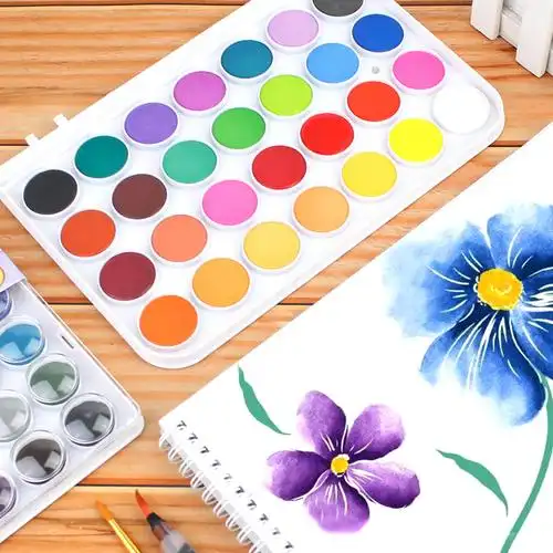 乔尔乔内固体水彩颜料24色36色粉饼儿童绘画水彩颜料