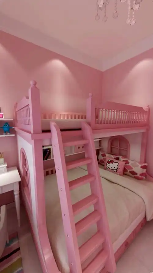 双人粉色女孩小房间!感觉房间萌萌哒!