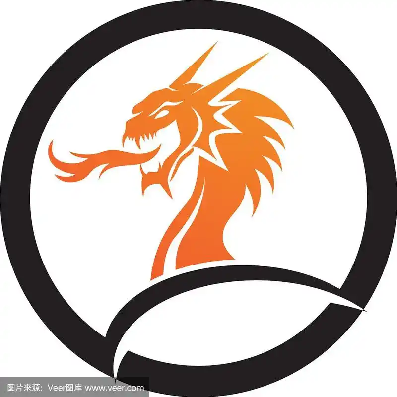 龙头龙平面彩色标志模板