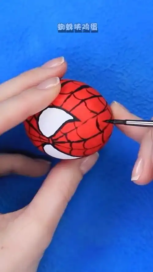 花妈技巧班:花妈教你鸡蛋如何画出蜘蛛侠_腾讯视频