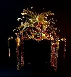 中式新娘民族凤冠古装婚礼头饰摄影走秀古风宫廷贵妃皇后演员发饰