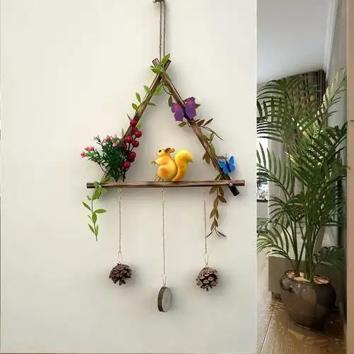 创意墙壁面家居装饰品仿真花架花环室内树枝挂件客厅卧室餐厅房间