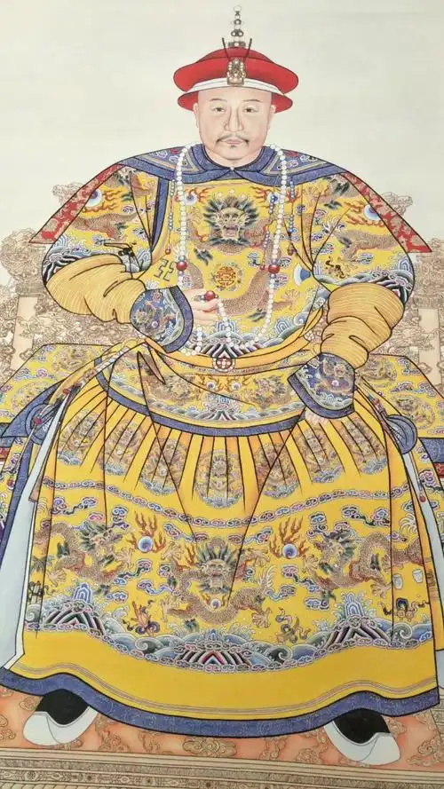 郎世宁《帝王图》老卷轴中堂挂画