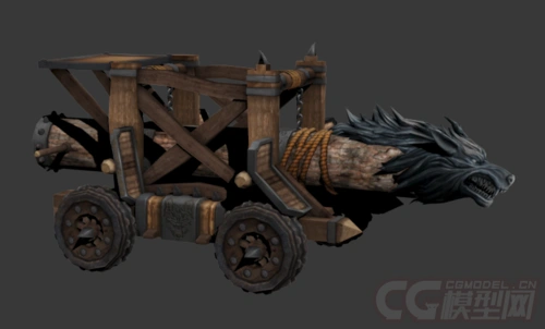 一个写实场景部件古代攻城车