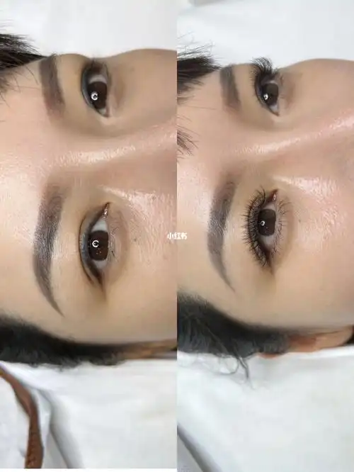 美睫前后对比